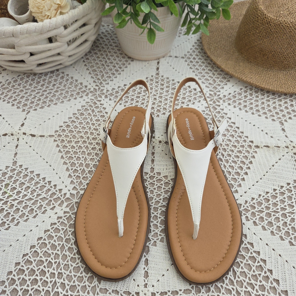 Easy Spirit White Thong Sandals- Size 11